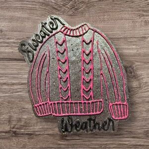 Sweater weather car freshie gray aand pink—Scent Pink‎ sugar